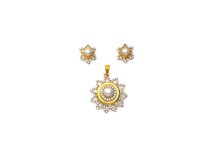 Gold Plated | CZ Studded Pendant Sets